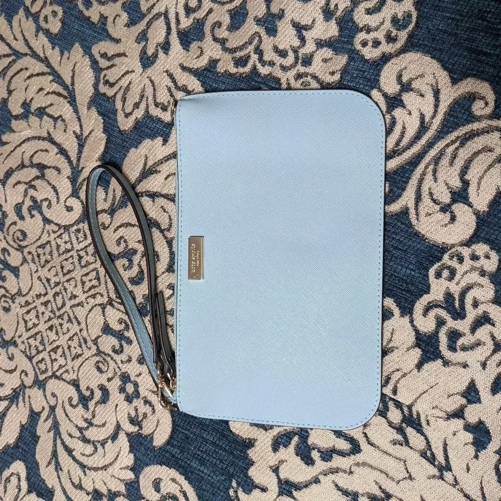 Kate Spade zip wristlet, wallet, blue - Picture 6 of 7